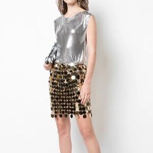 Paco Rabanne Metallic Silver Sleeveless Blouse